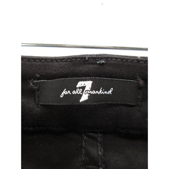 7 For All Mankind Jeans 26 Skinny Ripped Moto Distressed Dark USA - Picture 8 of 10